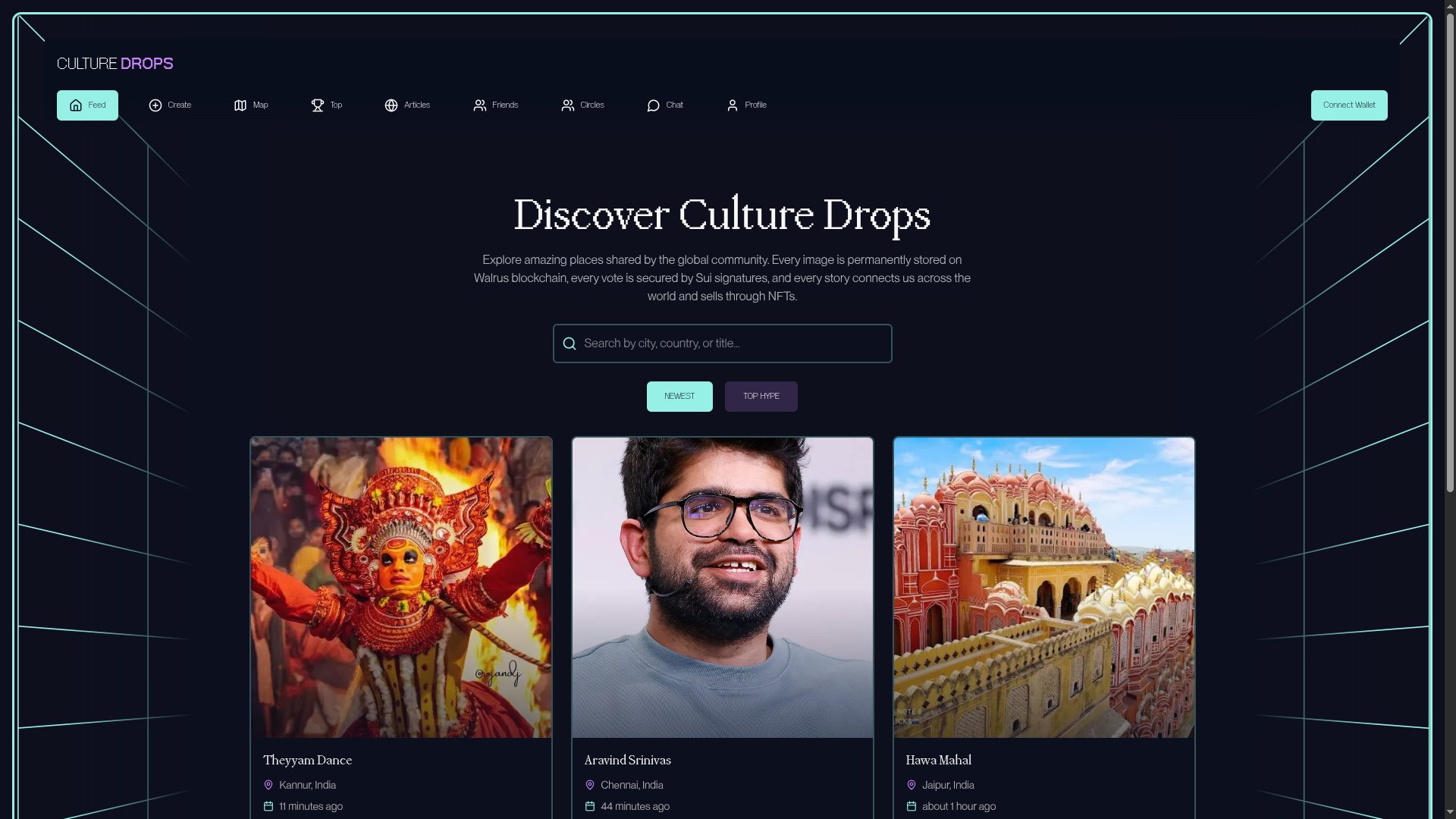 CultureDrops — Permanent cultural media storage on Walrus and Sui.
