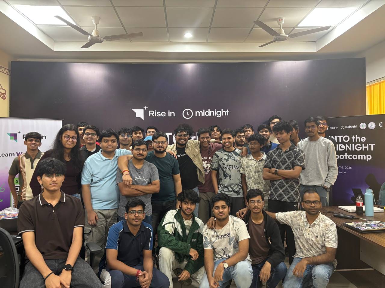 Into the Midnight bootcamp, IIIT Naya Raipur — group photo