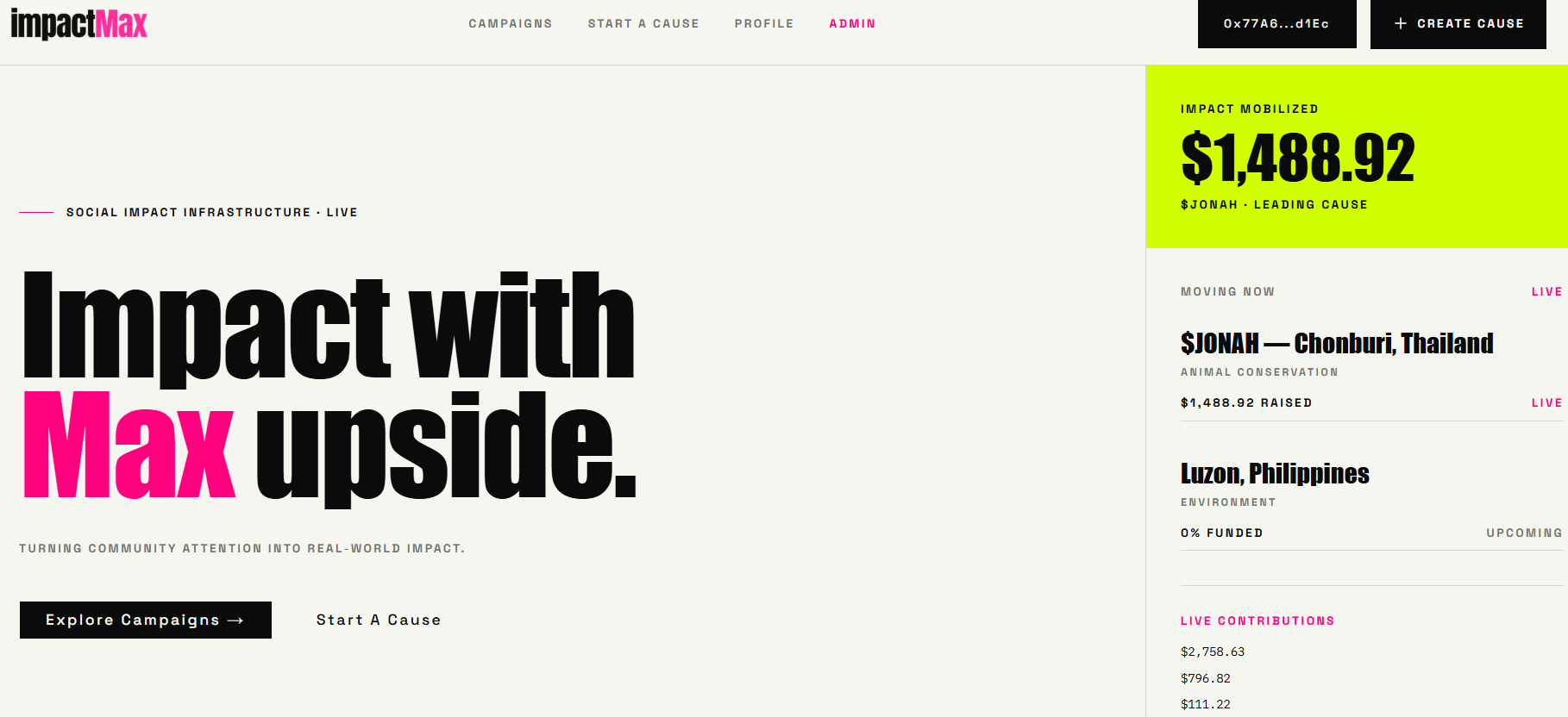Impactmax — Product and frontend work with the Impactmax team